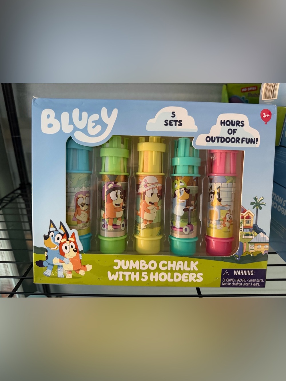 Target Bluey Jumbo Chalk Set - Blue, Green, Yellow, Teal, Pink